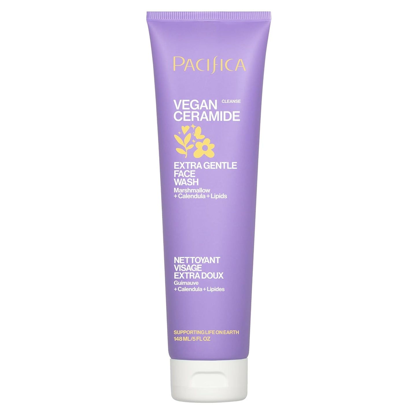 Face Wash Cleanser Vegan Ceramide Barrier Repair Extra Gentle for Daily Use Daily for Sensitive Skin, Fragrance Free, Calendula, Vegan & Cruelty-Free Dermatologist Tested
