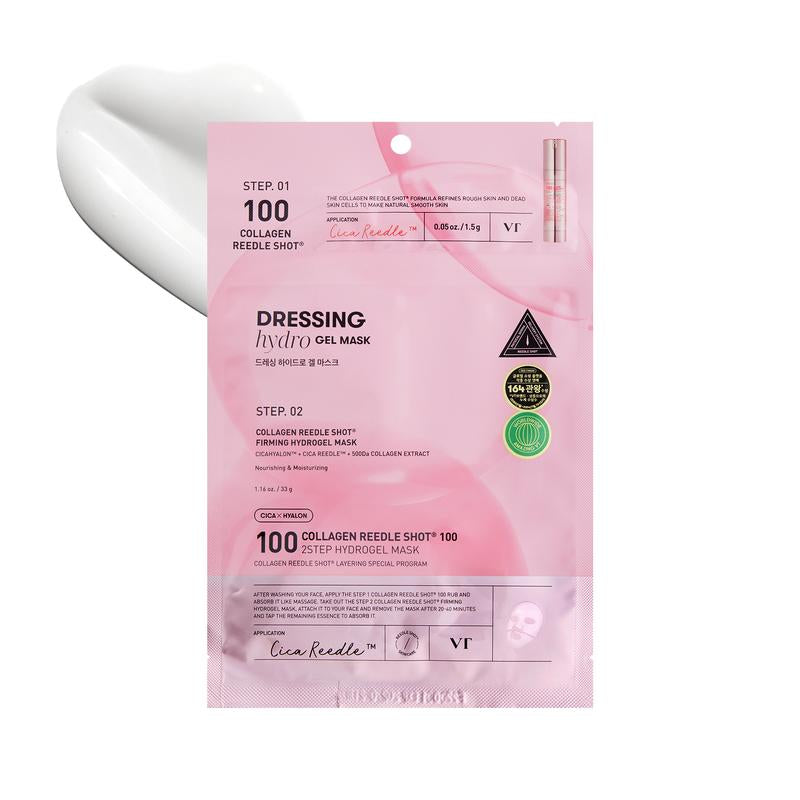 [Official VT Cosmetics] Collagen Reedleshot 100 2-Step Hydrogel Mask 1EA | 4EA | Exosome | Korean Overnight Melting Gel Mask