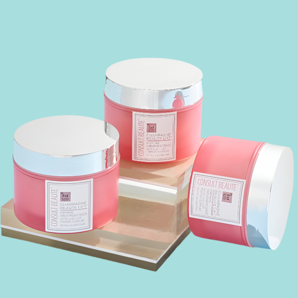 Consult Beaute Champagne Lift Firming Facial Discs – Exfoliating & Lifting Pads with AHA, Caviar, Gold 60Ct Moisturizers