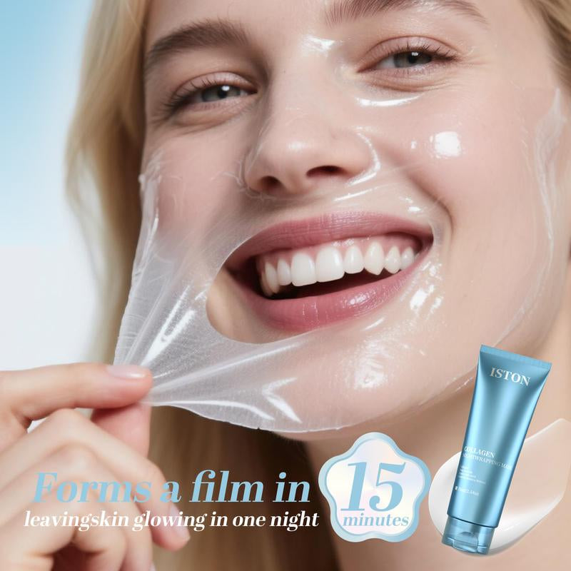 ISTON Collagen Night Warpping Mask 2.54 Fl Oz（75Ml ）– Firming & Hydrating Night Mask for Glass Skin Glow, All Skin Types