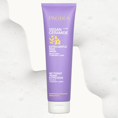 Face Wash Cleanser Vegan Ceramide Barrier Repair Extra Gentle for Daily Use Daily for Sensitive Skin, Fragrance Free, Calendula, Vegan & Cruelty-Free Dermatologist Tested