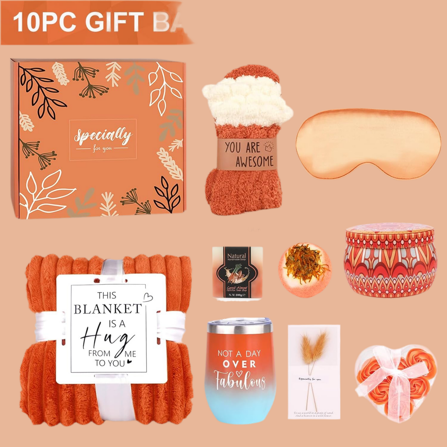 Fall Gifts Basket for Women,Birthday Gifts for Women Mom Her Wife Friend W/Fall Candle,Fall Home Decor,Self Care Get Well Gifts Spa Set,Anniversary,Halloween Christmas Thanksgiving Fall Gifts Box Cozy