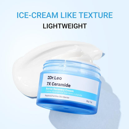 【On Sale】Dr.Leo 7X Ceramide Hydrating & Soothing Recovery Cream Reduces Redness & Deeply Moisturizes -30G Affordable Skincare for Sensitive Skin
