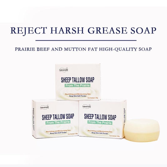 4 Pack Hongwei Sheep Tallow Soap; Natural Ingredients; Unclog Clogged Pores; Improve Acne Prone Skin; Brightens Skin Tone. Skincare Body Care Body Wash Cleansing Skin Repair Moisturize Comfort Cleanser Moisture Sensitive Moisturizer Hydrating
