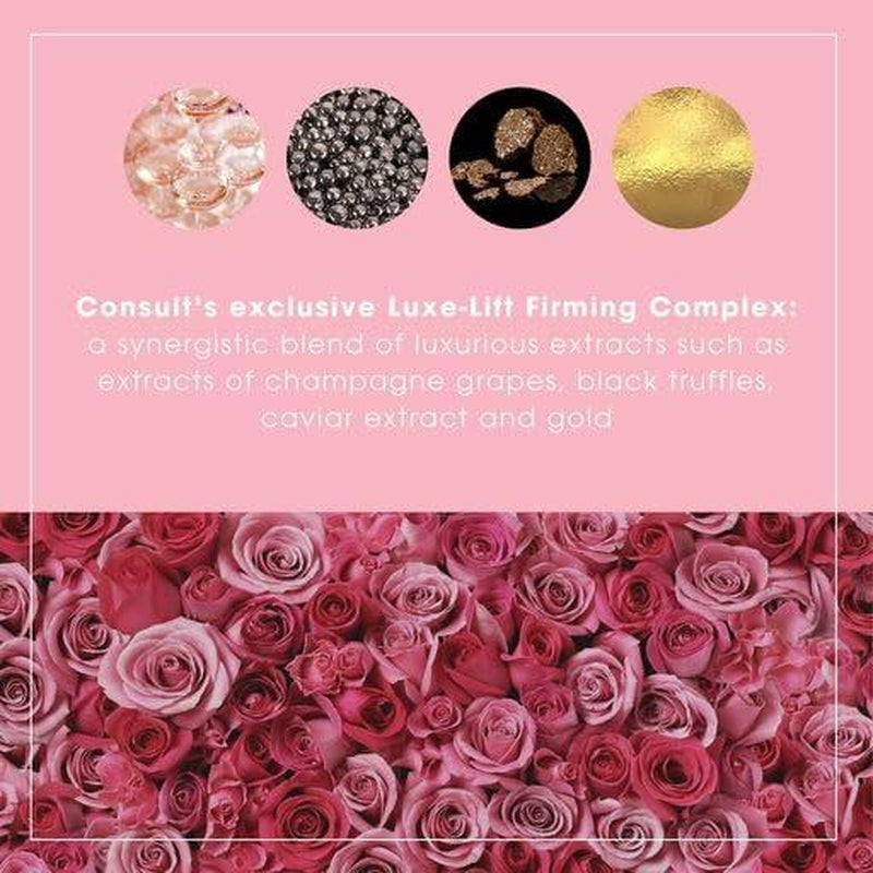 Consult Beaute Champagne Lift Firming Facial Discs – Exfoliating & Lifting Pads with AHA, Caviar, Gold 60Ct