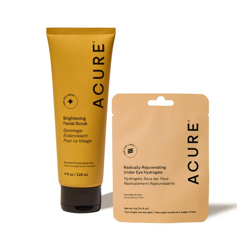ACURE Brightening Facial Scrub & Bonus under Eye Hydrogels