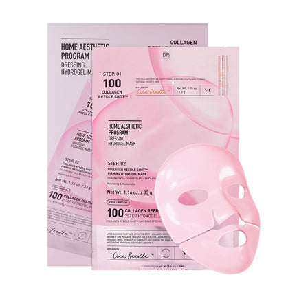 [Official VT Cosmetics] Collagen Reedleshot 100 2-Step Hydrogel Mask 1EA | 4EA | Exosome | Korean Overnight Melting Gel Mask