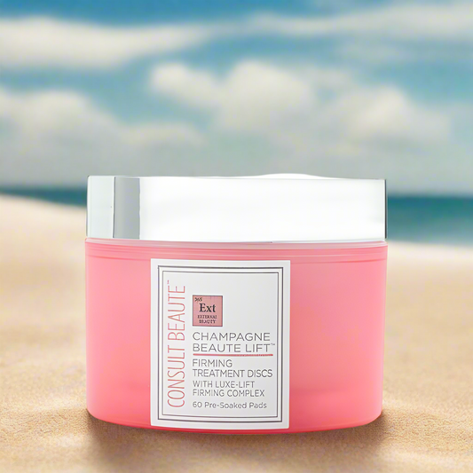 Consult Beaute Champagne Lift Firming Facial Discs – Exfoliating & Lifting Pads with AHA, Caviar, Gold 60Ct Moisturizers