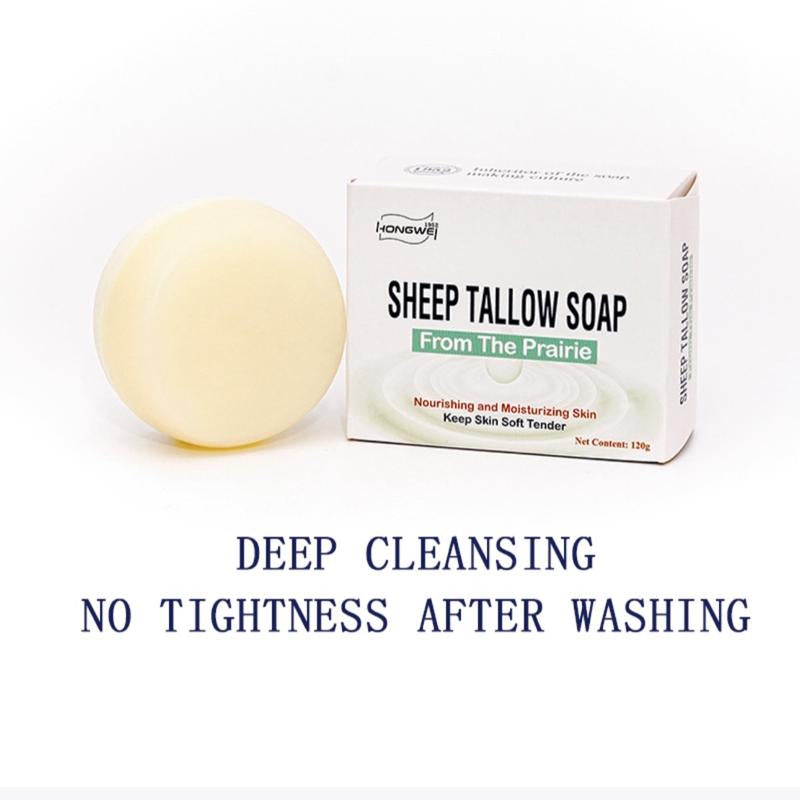 4 Pack Hongwei Sheep Tallow Soap; Natural Ingredients; Unclog Clogged Pores; Improve Acne Prone Skin; Brightens Skin Tone. Skincare Body Care Body Wash Cleansing Skin Repair Moisturize Comfort Cleanser Moisture Sensitive Moisturizer Hydrating