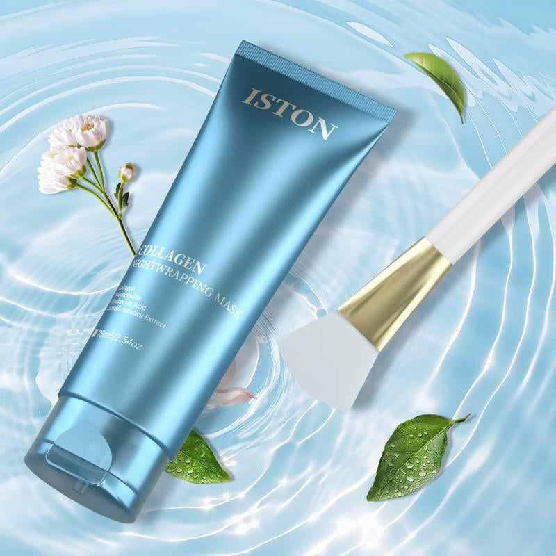 ISTON Collagen Night Warpping Mask 2.54 Fl Oz（75Ml ）– Firming & Hydrating Night Mask for Glass Skin Glow, All Skin Types