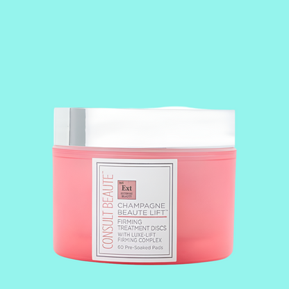 Consult Beaute Champagne Lift Firming Facial Discs – Exfoliating & Lifting Pads with AHA, Caviar, Gold 60Ct Moisturizers