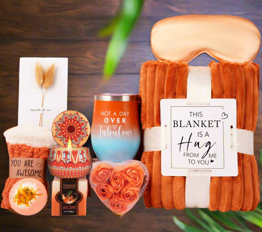 Fall Gifts Basket for Women,Birthday Gifts for Women Mom Her Wife Friend W/Fall Candle,Fall Home Decor,Self Care Get Well Gifts Spa Set,Anniversary,Halloween Christmas Thanksgiving Fall Gifts Box Cozy