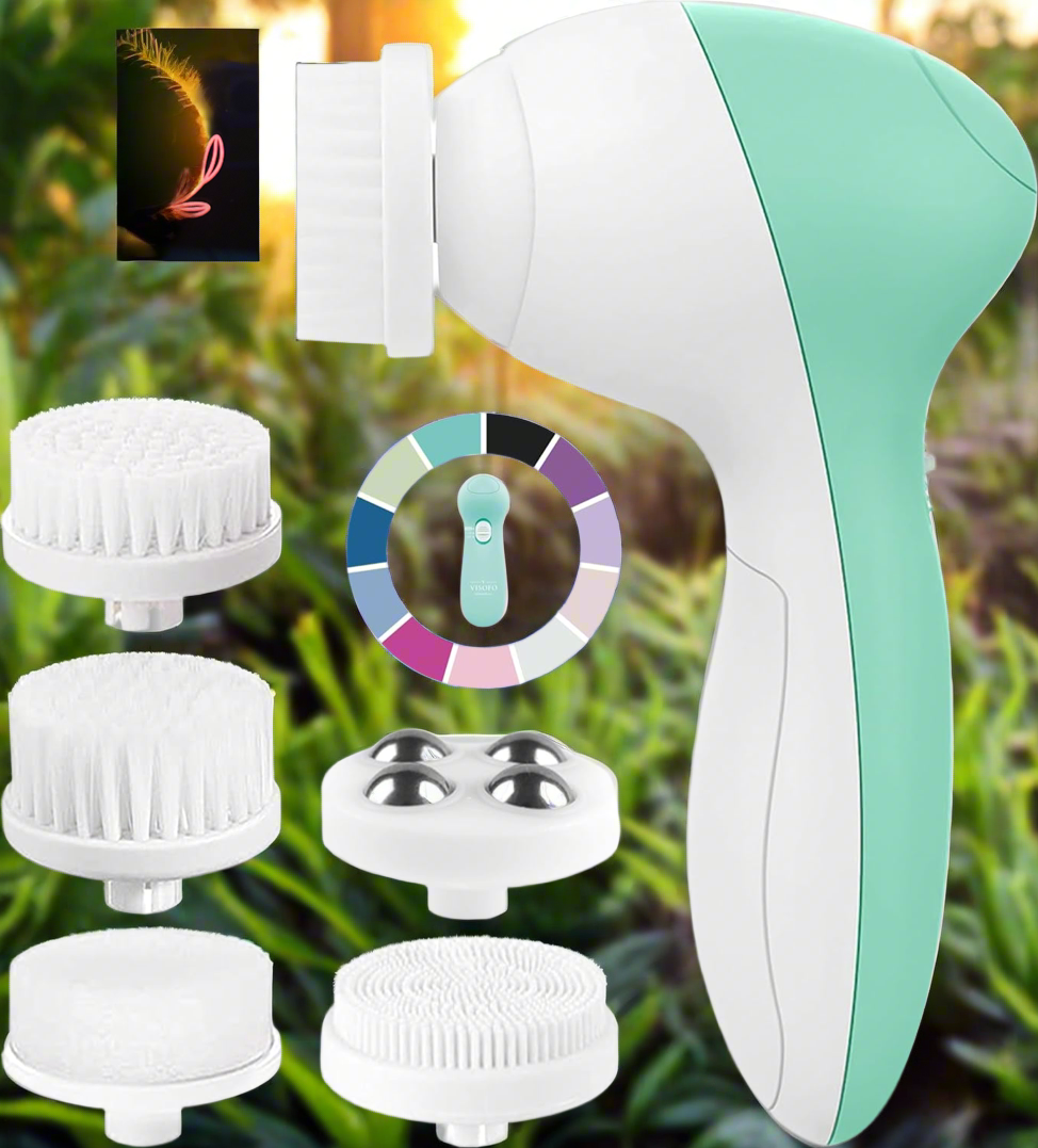 Scrub-a-Dub-Dub: The Electric Face Tickler with 7 Heads for a Spa Day at Home!
