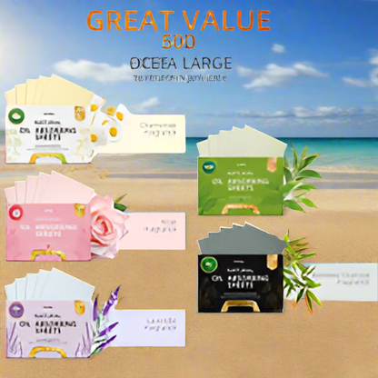 5 Scents of 500 Natural Oil Blotting Sheets for Face - Makeup Friendly Oil Blotting Sheets ,Face Skin Care for Women and Men,Compact Smooth Cosmetic