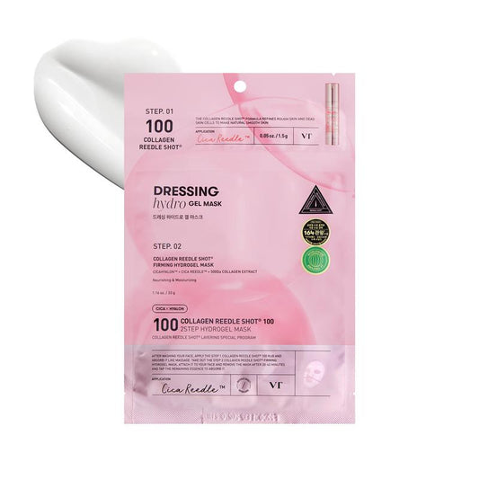 [Official VT Cosmetics] Collagen Reedleshot 100 2-Step Hydrogel Mask 1EA | 4EA | Exosome | Korean Overnight Melting Gel Mask