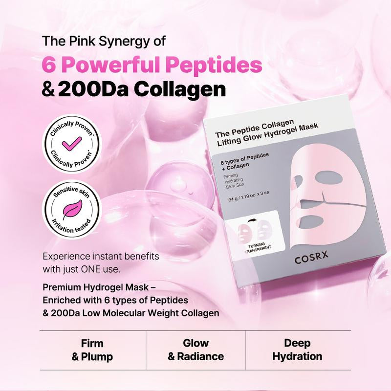 [COSRX OFFICIAL] the Peptide Collagen Lifting Glow Hydrogel Mask_3Ea