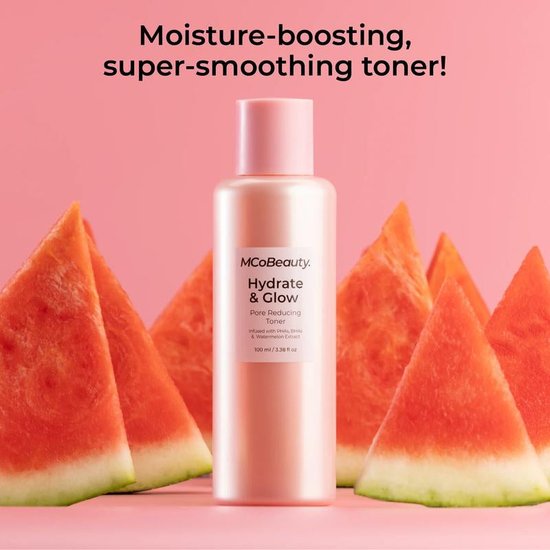 Mcobeauty Watermelon Pore-Tight Toner, Hydrating Exfoliating Toner with Hyaluronic Acid & BHA for Dewy, Smooth-Looking Skin