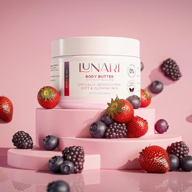 Lunari Body Butter - Sweet Dessert Scents | Ultra Hydrating Body Glaze with Olive Squalane & Vitamin E | Deep Moisture, Natural Glow