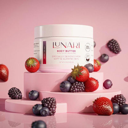 Lunari Body Butter - Sweet Dessert Scents | Ultra Hydrating Body Glaze with Olive Squalane & Vitamin E | Deep Moisture, Natural Glow
