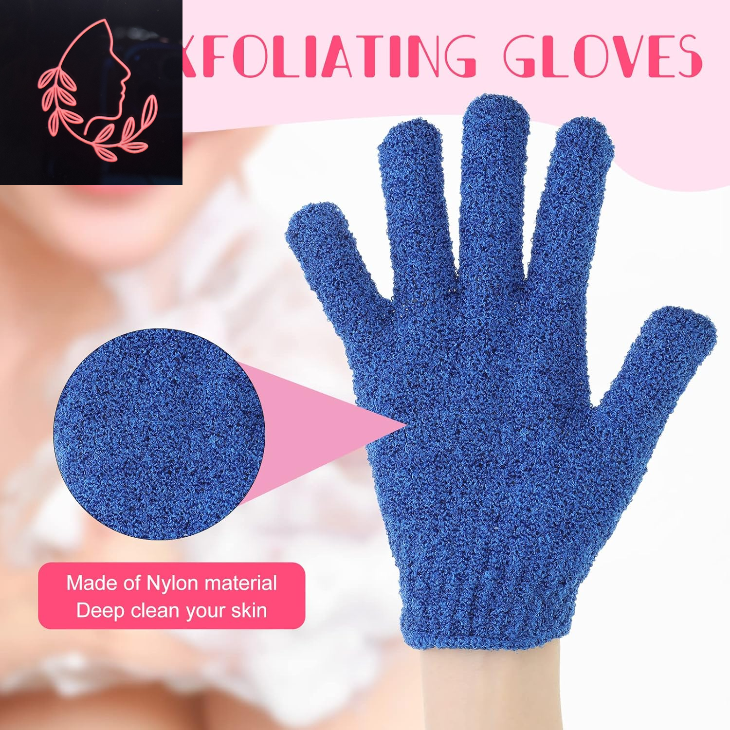 50 Pcs Exfoliating Gloves - Double Sided Bath Shower Scrubber for Deep Skin Cleanse & Spa Massage - 13 Vibrant Colors!