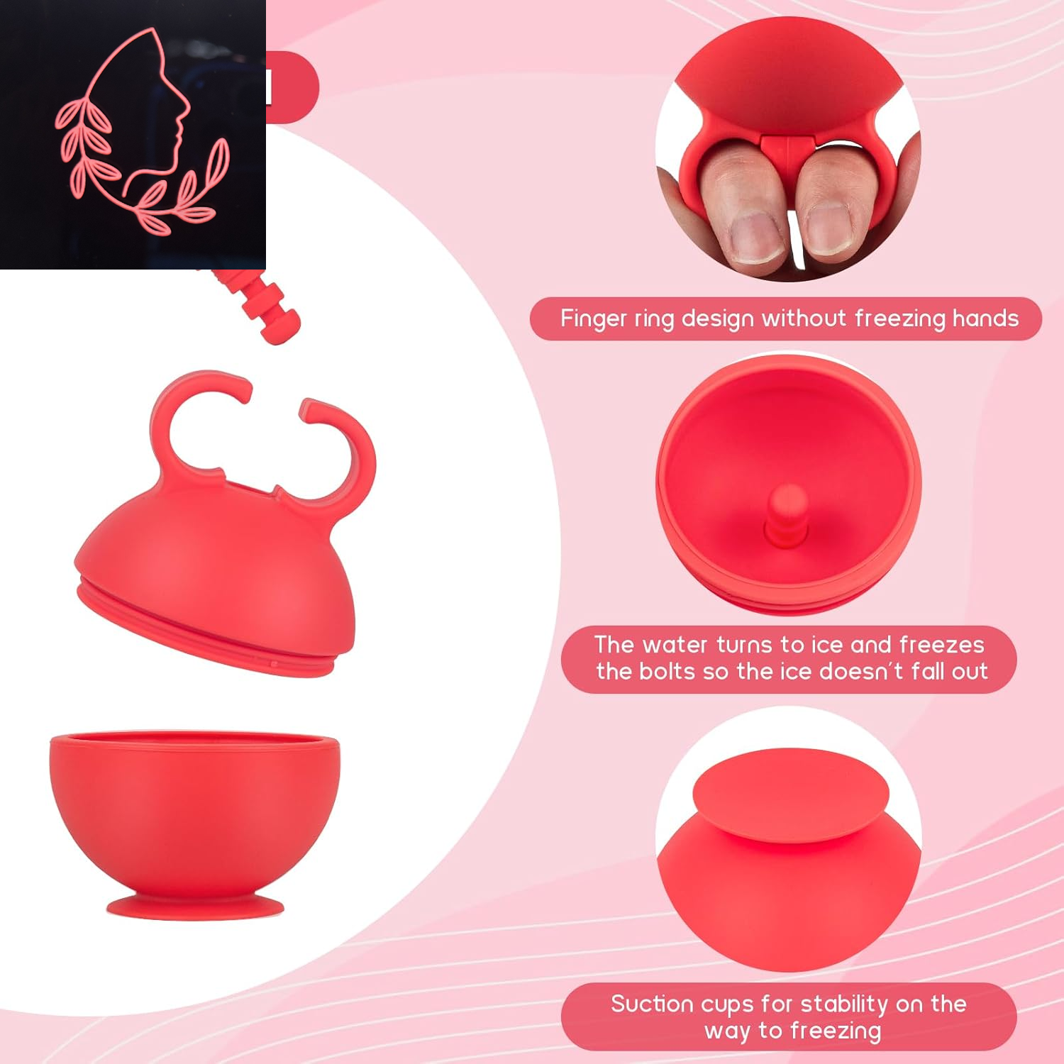 Chill Out Duo: The Frosty Face Rollers for Women - Because Who Needs a Spa When You Can Freeze Your Face Off? (Black Rose Red)