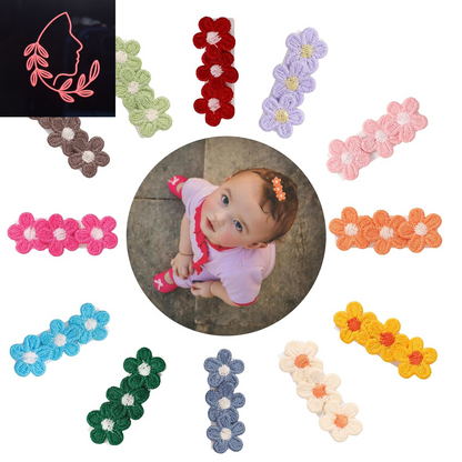 Adorable Baby Hair Clips - 12 Pack Soft Fabric Flower Barrettes for Girls, Perfect for Infants and Toddlers