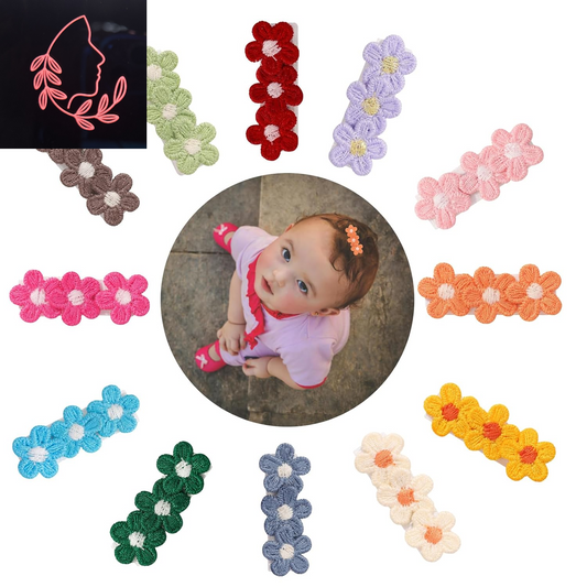 Adorable Baby Hair Clips - 12 Pack Soft Fabric Flower Barrettes for Girls, Perfect for Infants and Toddlers