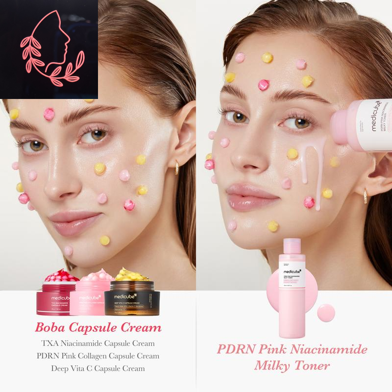 [Medicube] Milky Hyper Fade Duo | Salmon DNA PDRN Milky Toner & Capsule Cream Power Combo for Glass Glow Effect, Korean Skincare, K-Beauty