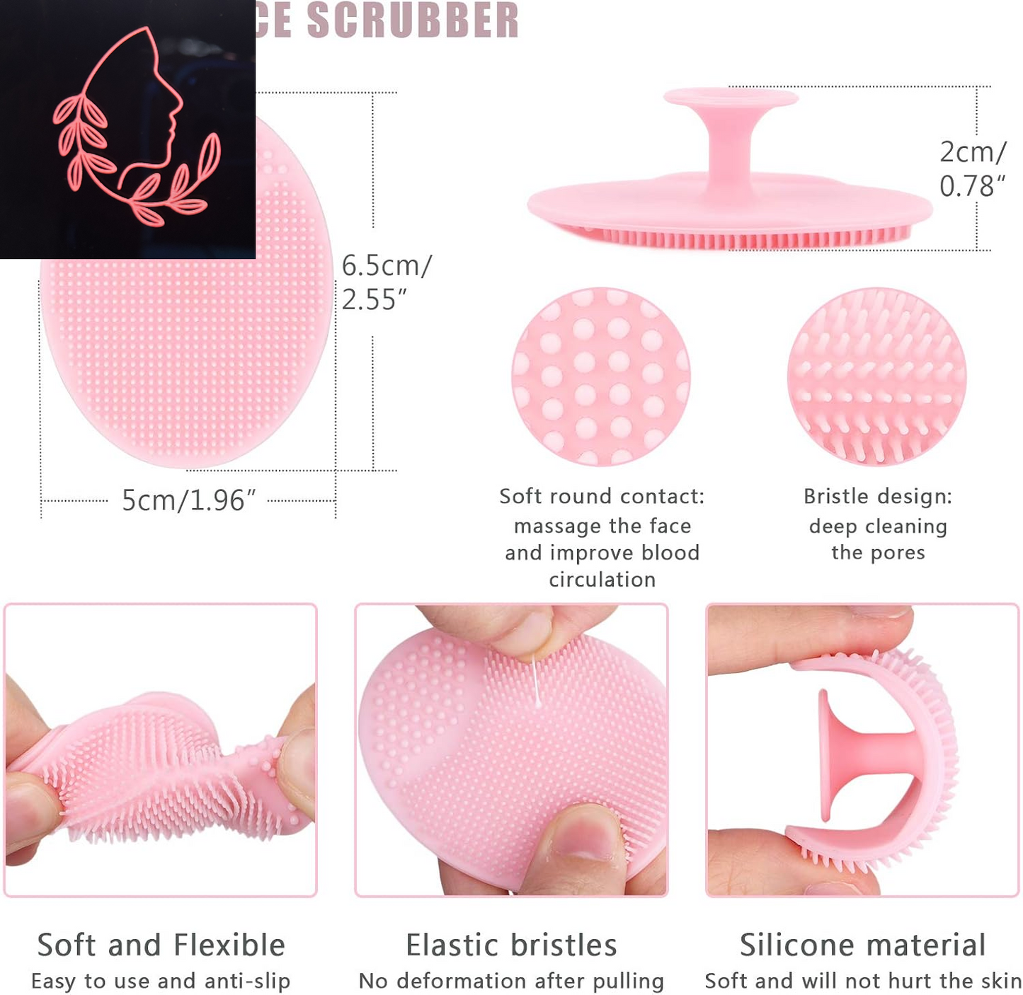 15-Piece Silicone Facial Cleansing Brush Set - 5 Face Scrubbers, 5 Nose Blackhead Removers & 5 Double-Sided Lip Exfoliators for Radiant Skin