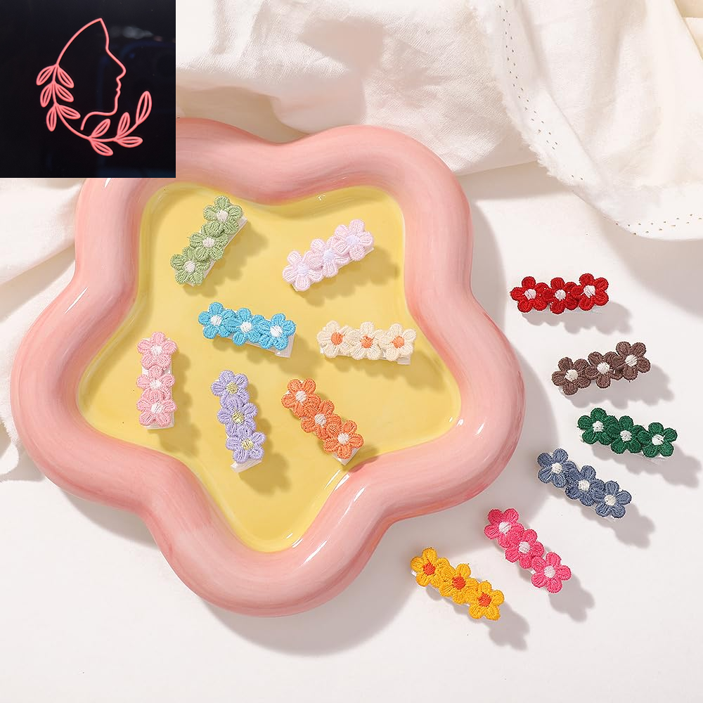 Adorable Baby Hair Clips - 12 Pack Soft Fabric Flower Barrettes for Girls, Perfect for Infants and Toddlers