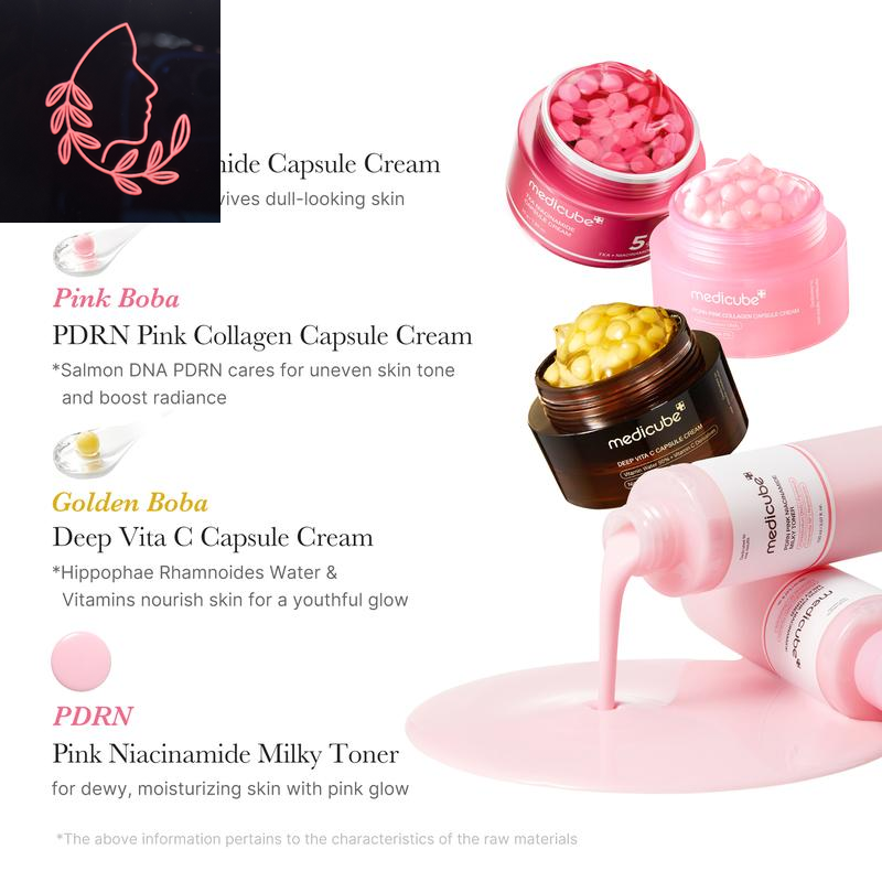 [Medicube] Milky Hyper Fade Duo | Salmon DNA PDRN Milky Toner & Capsule Cream Power Combo for Glass Glow Effect, Korean Skincare, K-Beauty