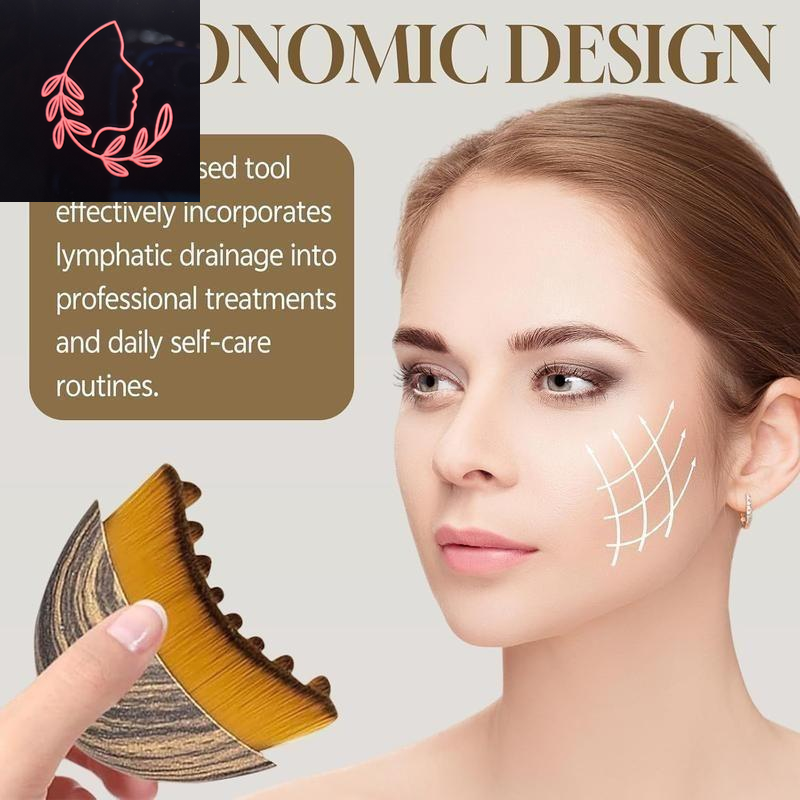 Sculpt Your Jawline & Chin with the Lymphatic Contour Face Brush – Ergonomic Dry Brushing Massager for Lymphatic Drainage & Facial Fatigue Relief (1PCS)