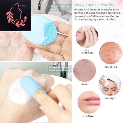 15-Piece Silicone Facial Cleansing Brush Set - 5 Face Scrubbers, 5 Nose Blackhead Removers & 5 Double-Sided Lip Exfoliators for Radiant Skin