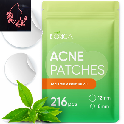 Pimple Party Party Favors: 216 Hydrocolloid Stickers for Your Face's Unwanted Guests with a Splash of Tea Tree Oil!