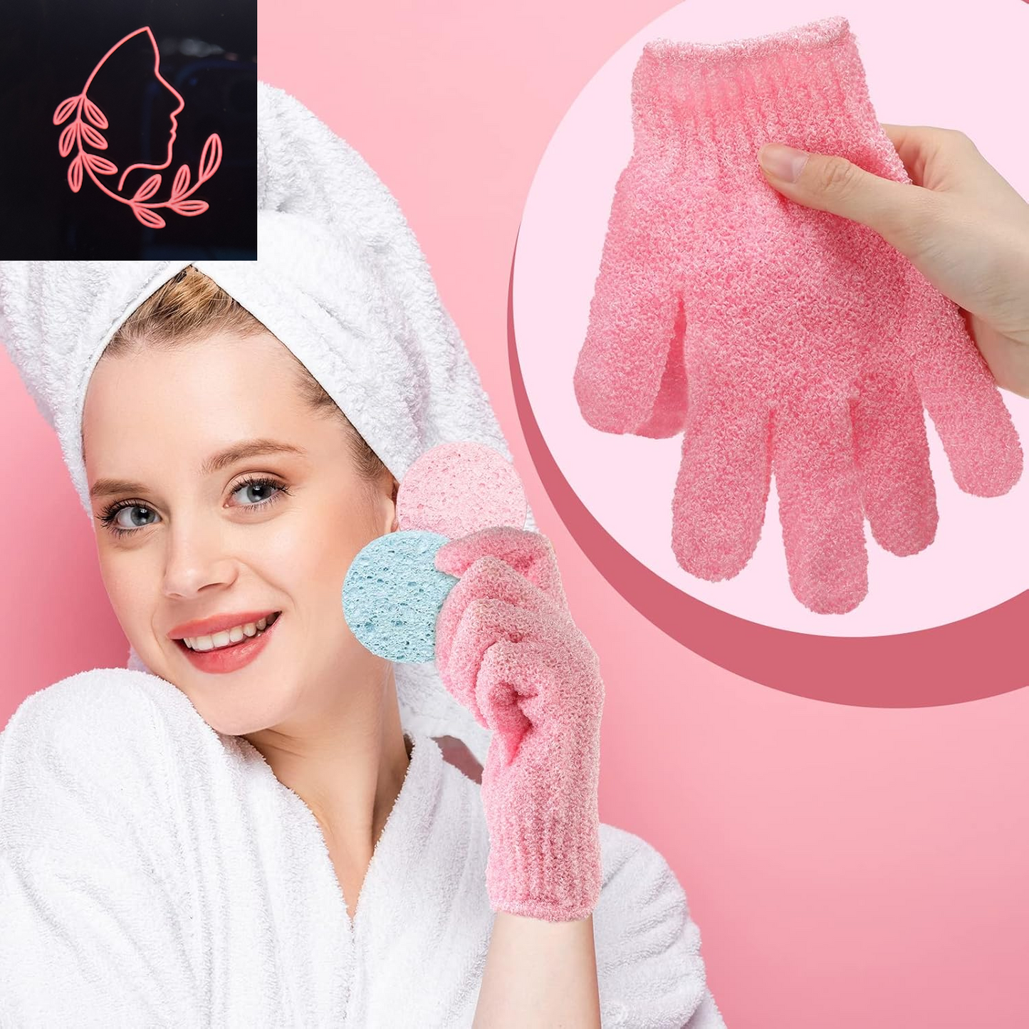 50 Pcs Exfoliating Gloves - Double Sided Bath Shower Scrubber for Deep Skin Cleanse & Spa Massage - 13 Vibrant Colors!