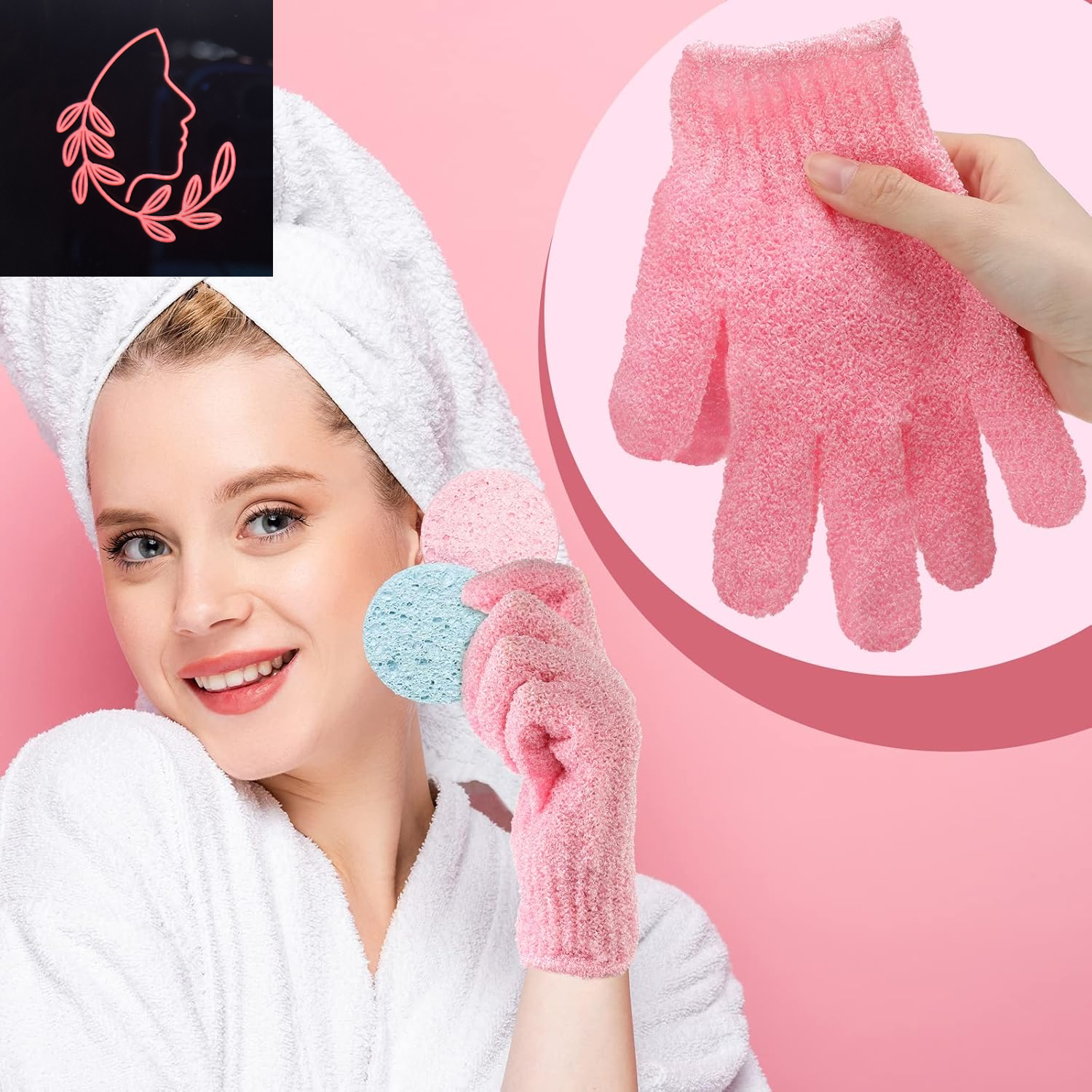 50 Pcs Exfoliating Gloves - Double Sided Bath Shower Scrubber for Deep Skin Cleanse & Spa Massage - 13 Vibrant Colors!