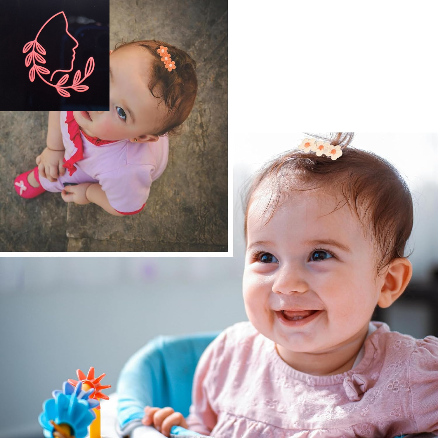 Adorable Baby Hair Clips - 12 Pack Soft Fabric Flower Barrettes for Girls, Perfect for Infants and Toddlers