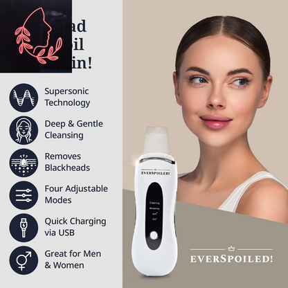 4-in-1 Pearl White Skin Scrubber Face Spatula - Gentle Pore Cleaner & Blackhead Remover Tool