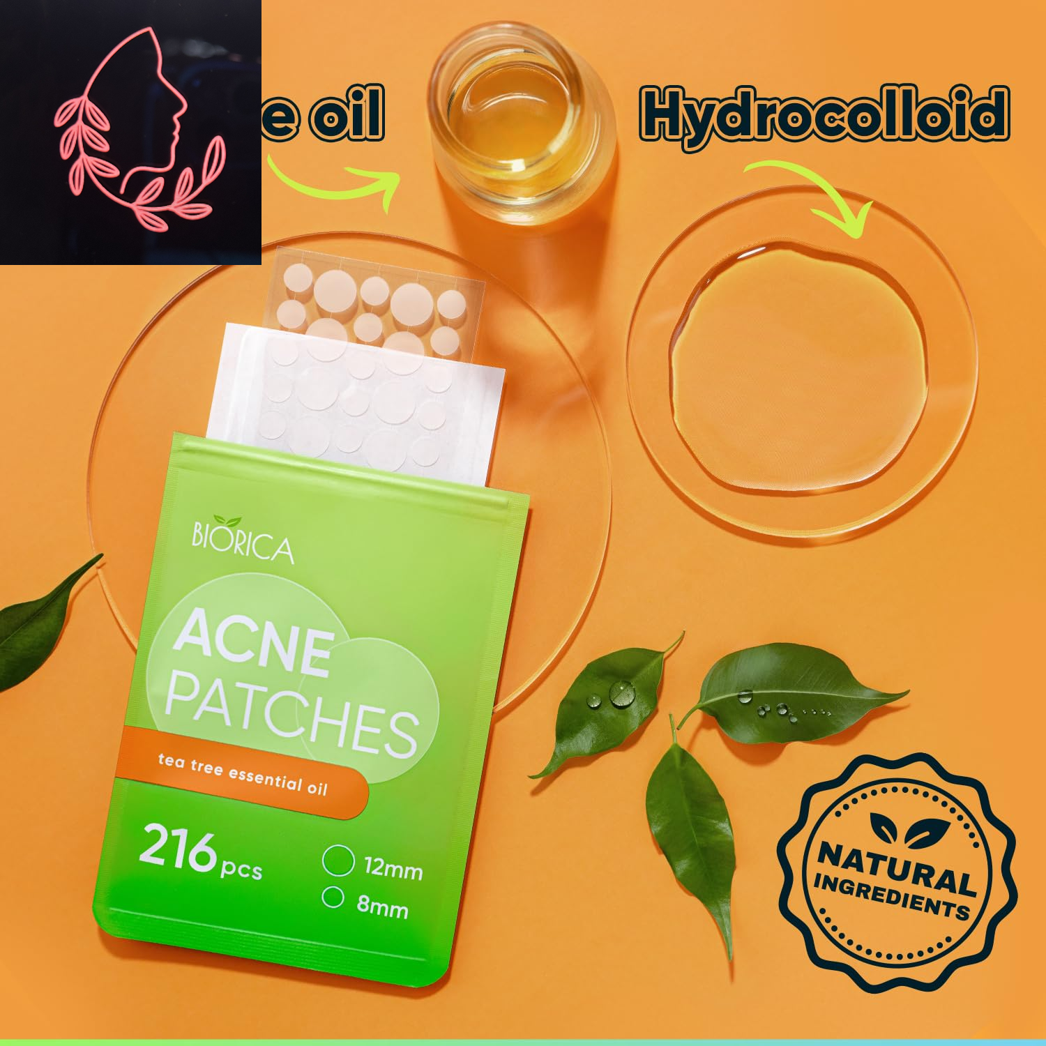 Pimple Party Party Favors: 216 Hydrocolloid Stickers for Your Face's Unwanted Guests with a Splash of Tea Tree Oil!