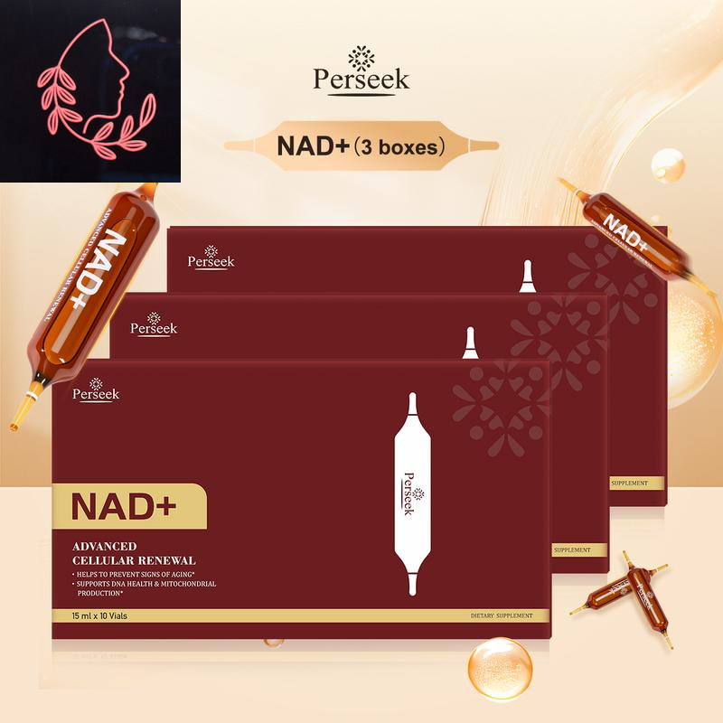 Perseek NAD Advanced Cellular Renewal - 1200Mg NAD Supplement for Skin Aging Support Energy & Focus - 10 Vials