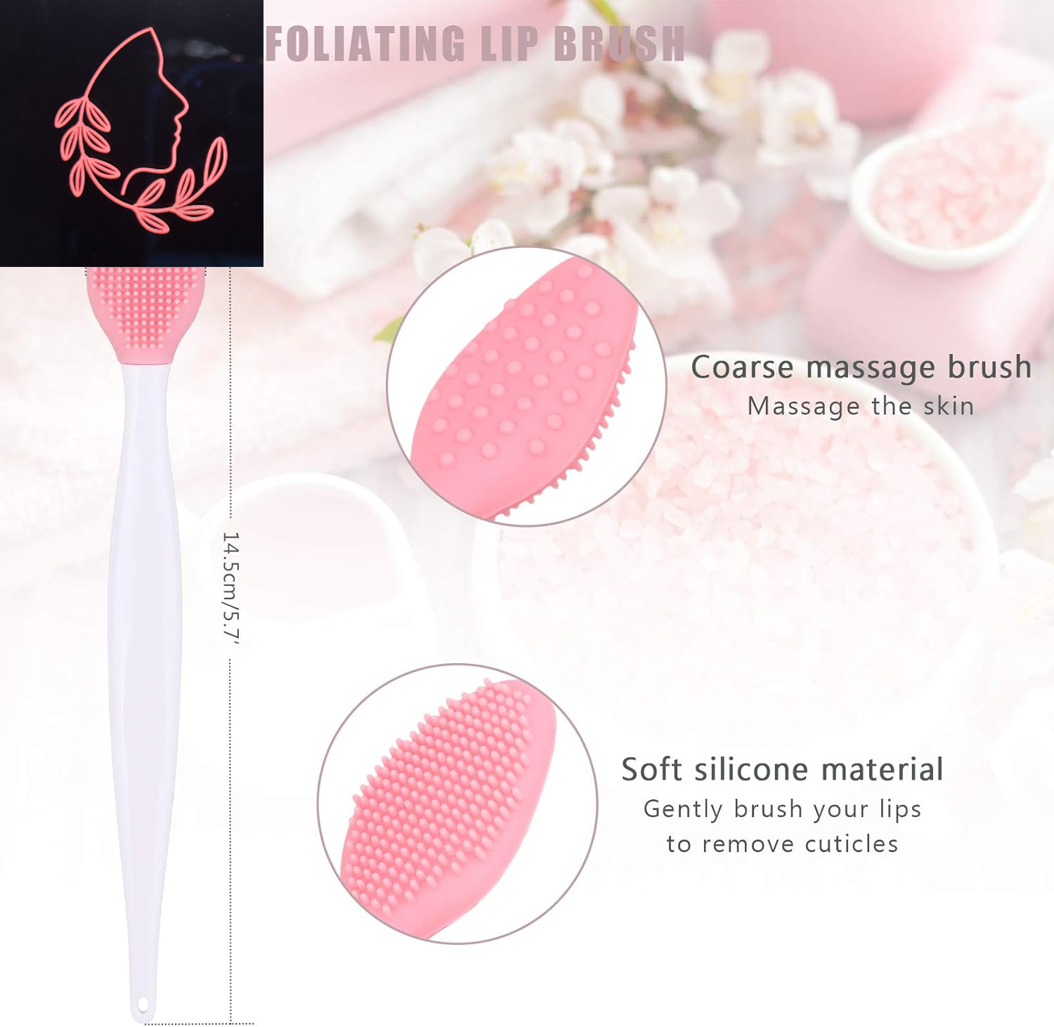 15-Piece Silicone Facial Cleansing Brush Set - 5 Face Scrubbers, 5 Nose Blackhead Removers & 5 Double-Sided Lip Exfoliators for Radiant Skin