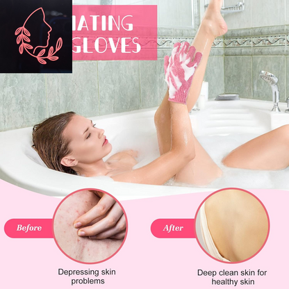 50 Pcs Exfoliating Gloves - Double Sided Bath Shower Scrubber for Deep Skin Cleanse & Spa Massage - 13 Vibrant Colors!