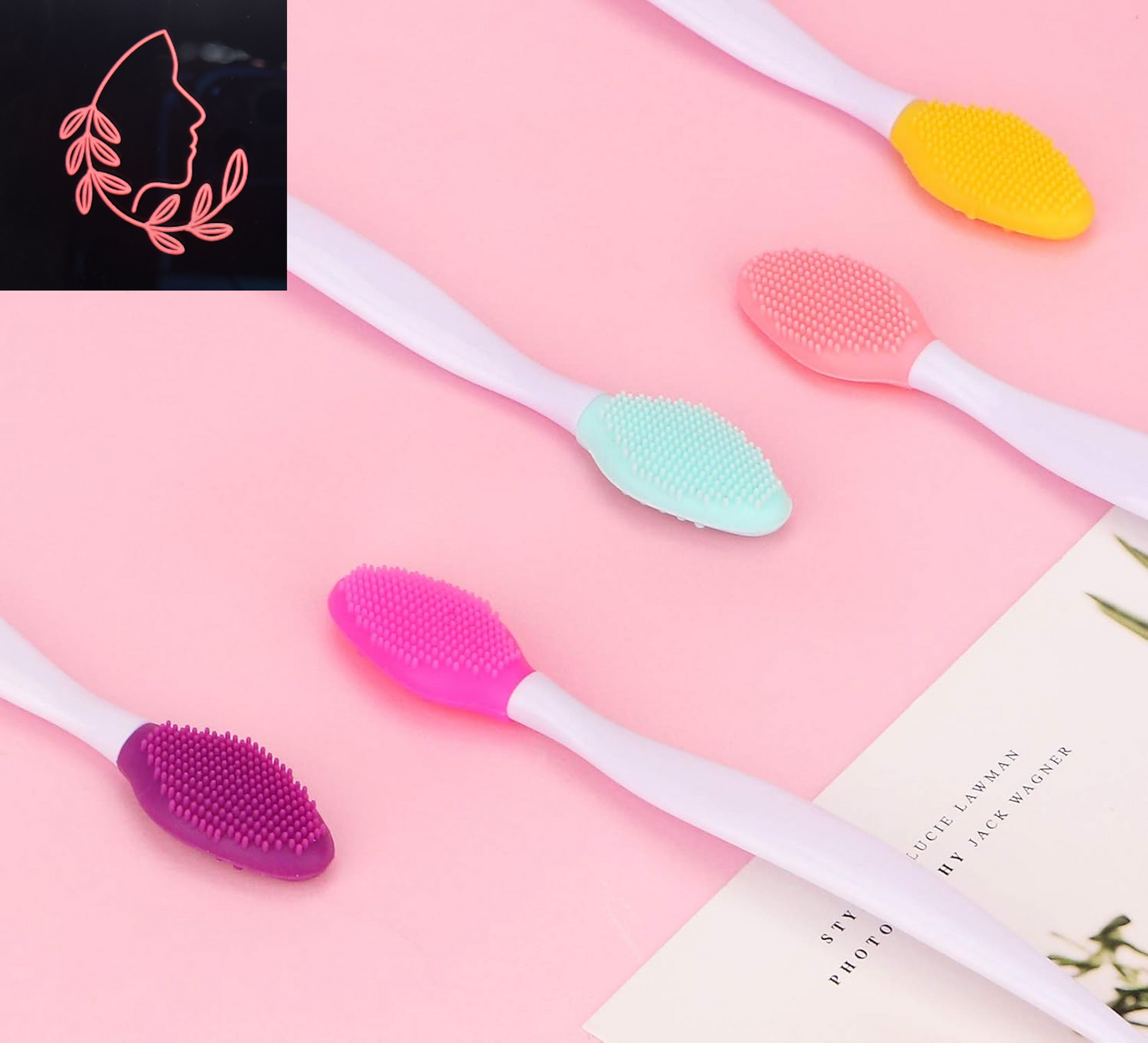 15-Piece Silicone Facial Cleansing Brush Set - 5 Face Scrubbers, 5 Nose Blackhead Removers & 5 Double-Sided Lip Exfoliators for Radiant Skin