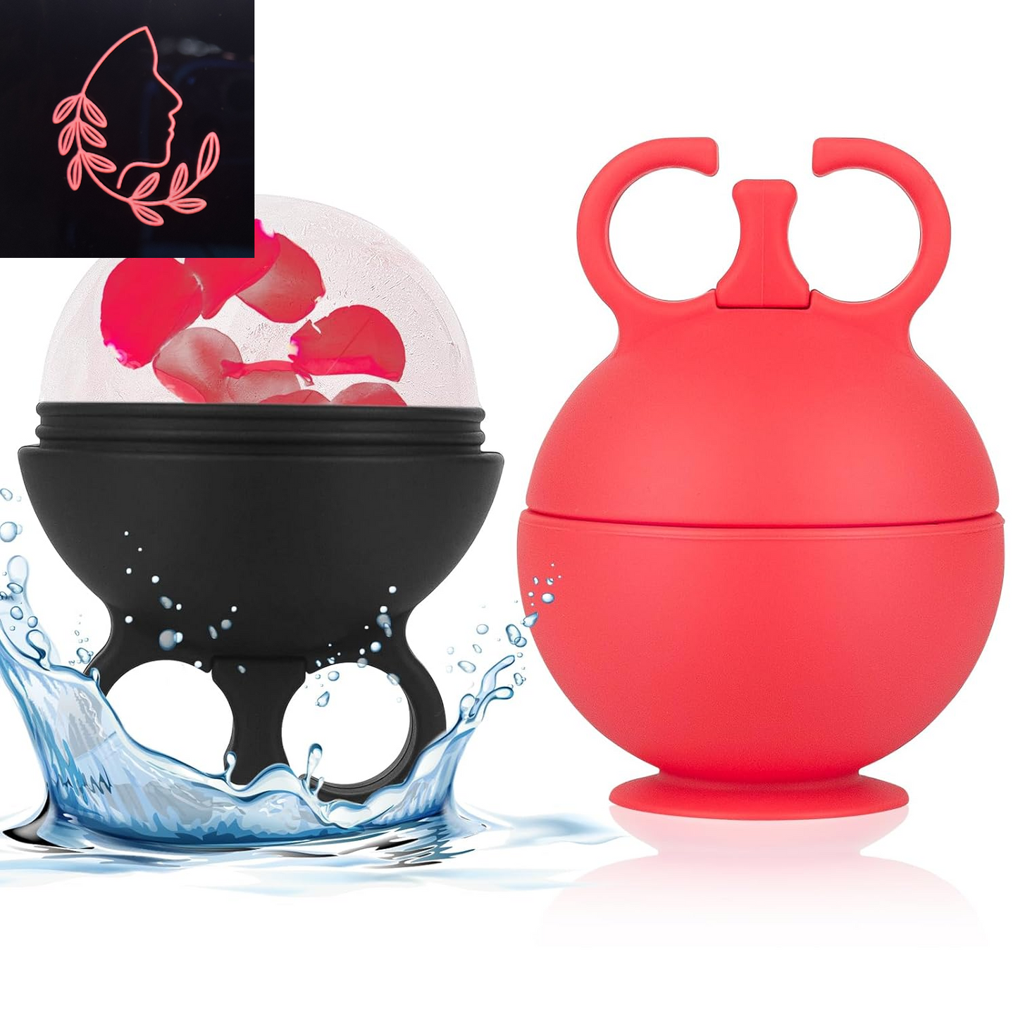 Chill Out Duo: The Frosty Face Rollers for Women - Because Who Needs a Spa When You Can Freeze Your Face Off? (Black Rose Red)