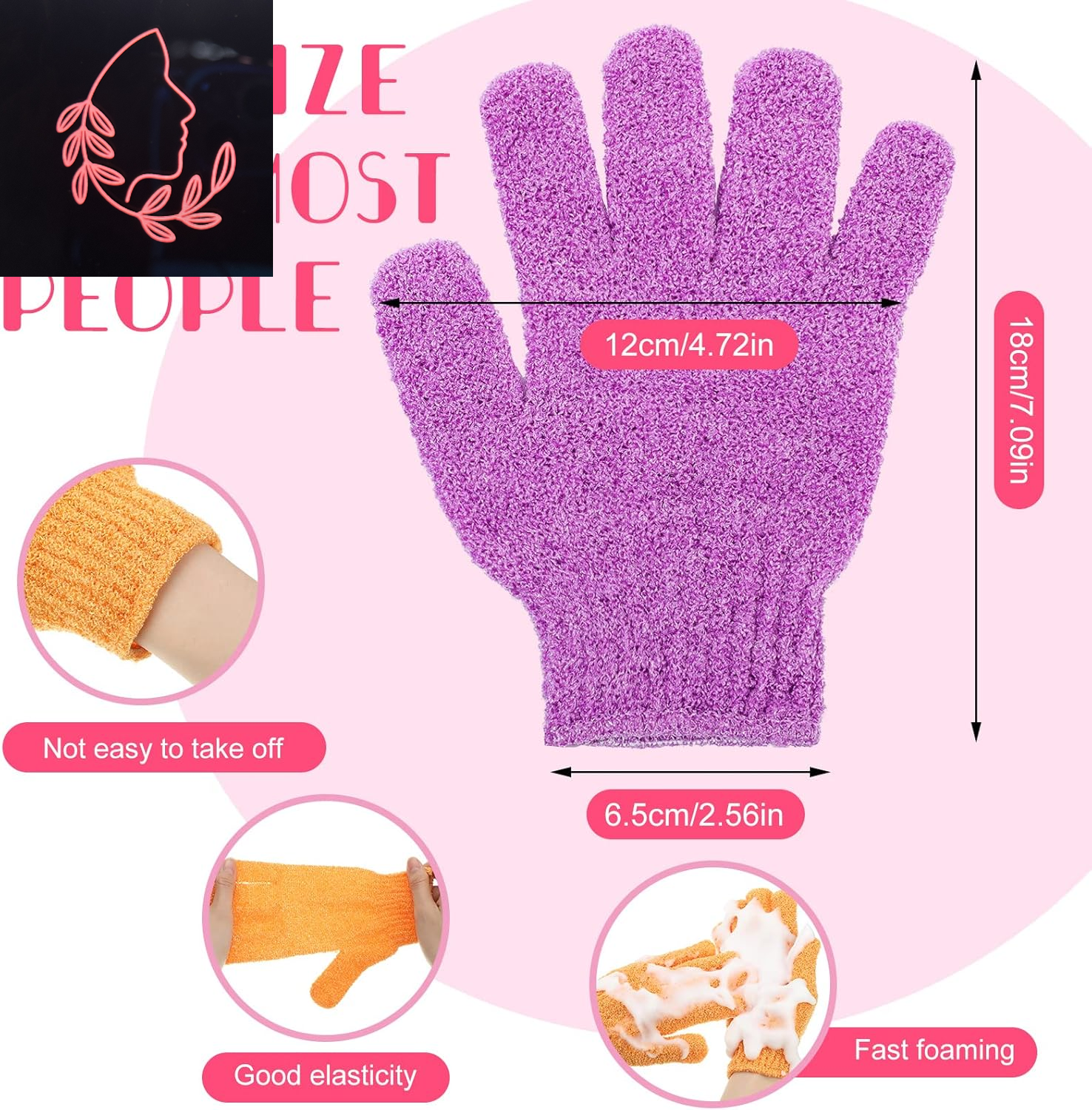 50 Pcs Exfoliating Gloves - Double Sided Bath Shower Scrubber for Deep Skin Cleanse & Spa Massage - 13 Vibrant Colors!
