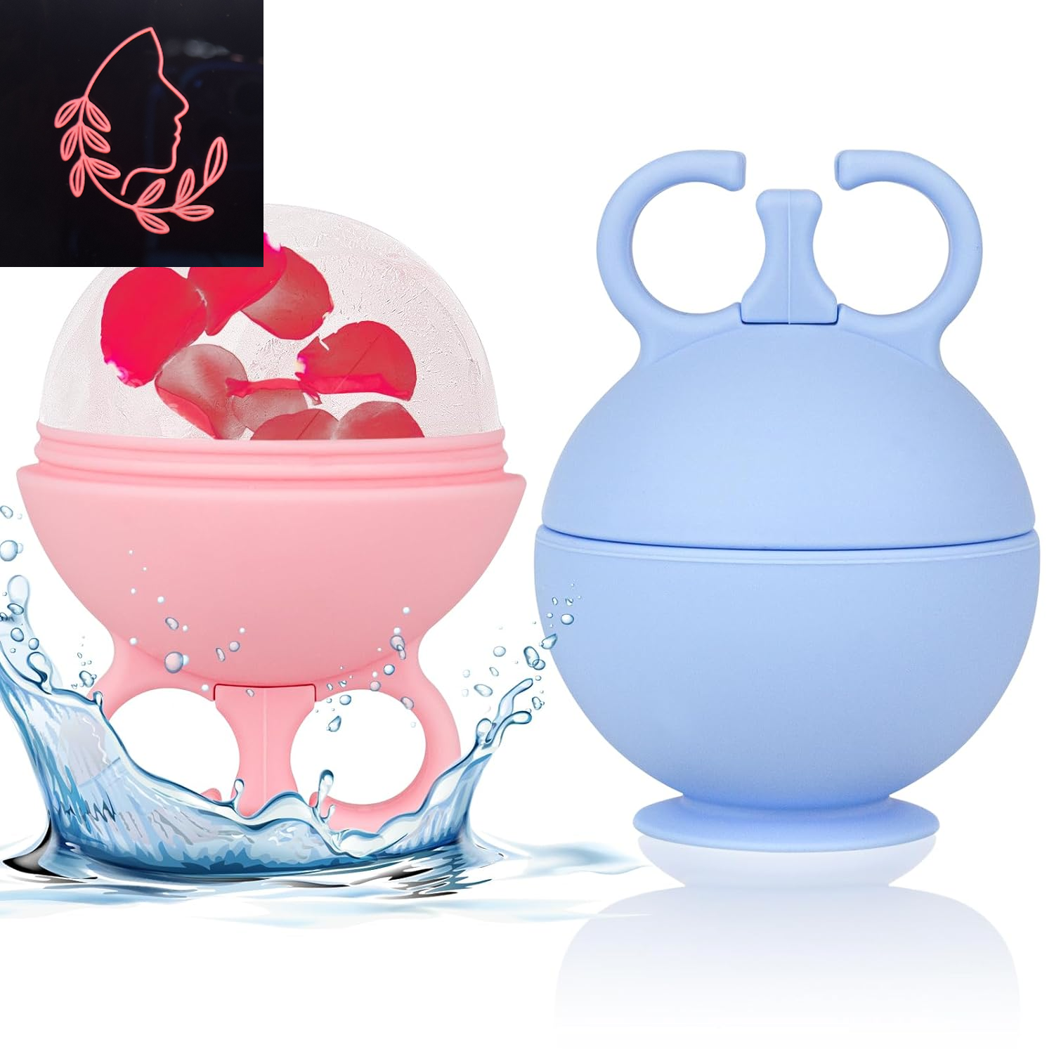 Chill Out Duo: The Frosty Face Rollers for Women - Because Who Needs a Spa When You Can Freeze Your Face Off? (Black Rose Red)