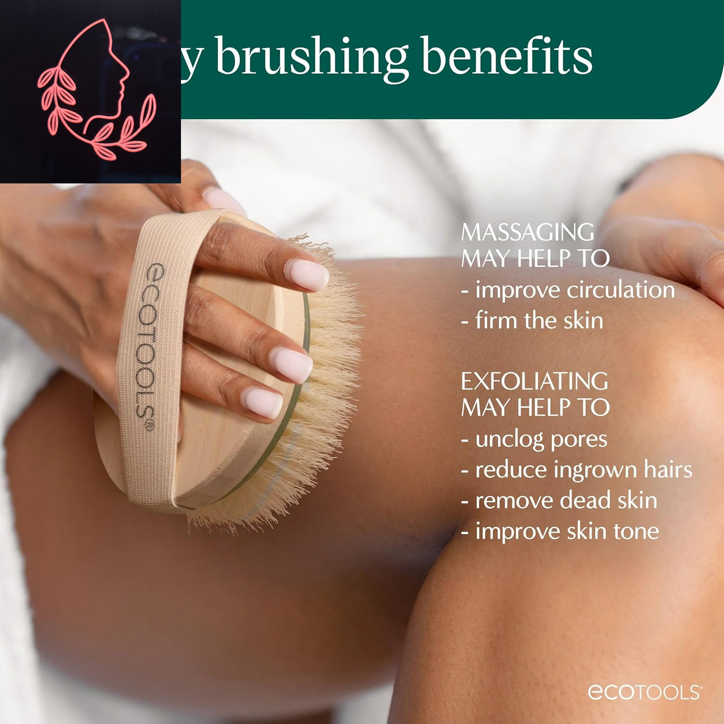 Revitalize Your Skin with  Dry Body Brush - Exfoliate, Smooth, and Improve Circulation Naturally! Vegan & Cruelty-Free Eco-Friendly Skincare Tool