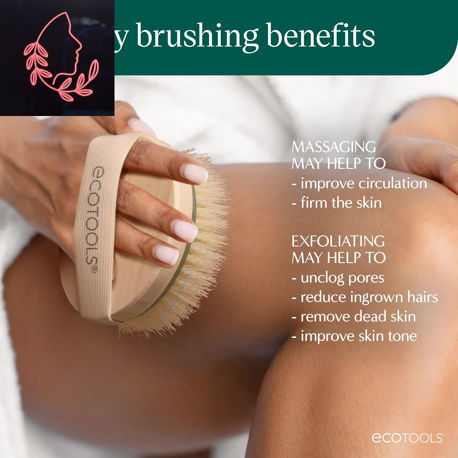 Revitalize Your Skin with  Dry Body Brush - Exfoliate, Smooth, and Improve Circulation Naturally! Vegan & Cruelty-Free Eco-Friendly Skincare Tool