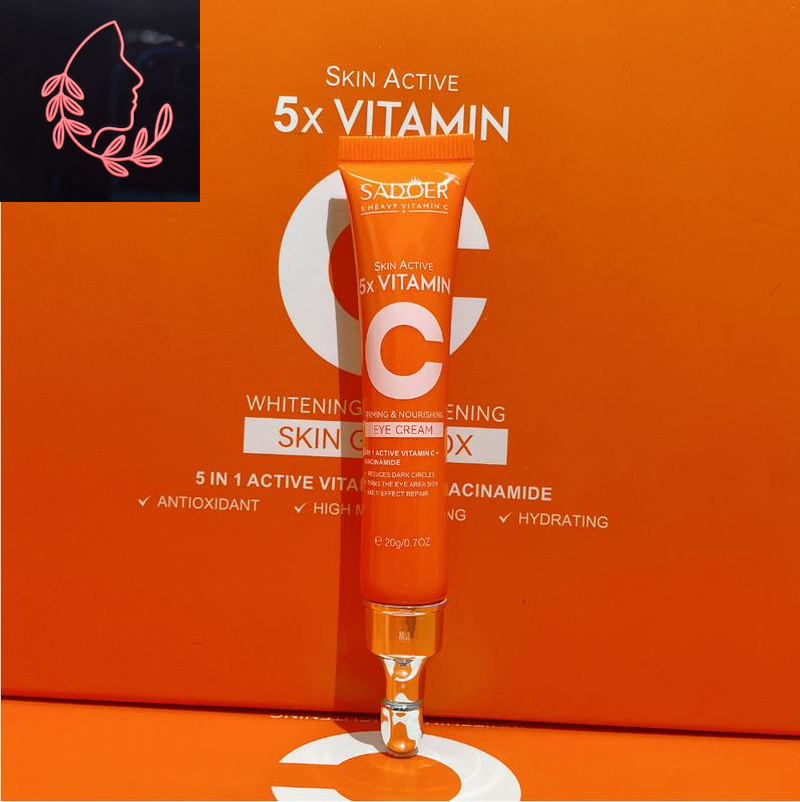 SADOER Vitamin C Skin Care Set with Cleanser, Toner, Face Serum, Face Cream, and Eye Cream, Face Lotion,Skin Care Products for Teenage Girls, Gentle Skin Cleaning & Care Travel Size Kit Daily