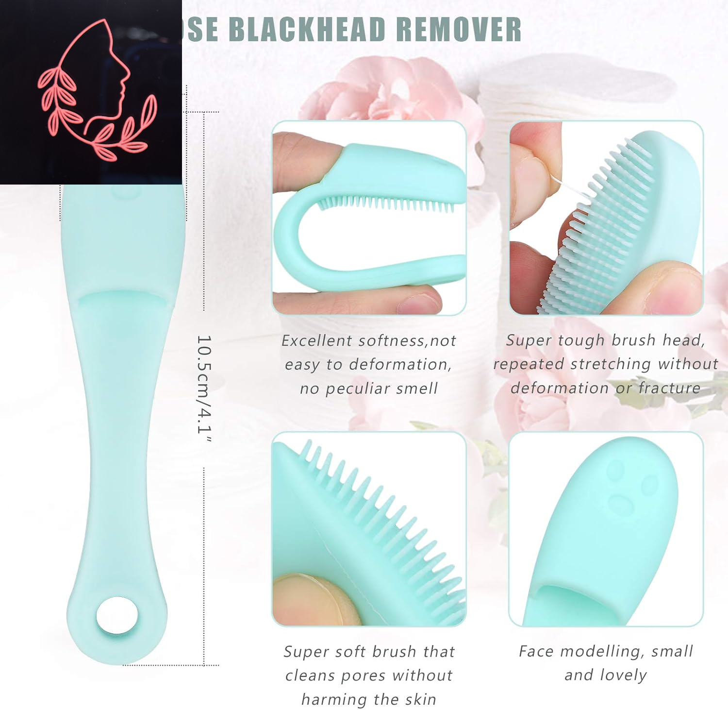 15-Piece Silicone Facial Cleansing Brush Set - 5 Face Scrubbers, 5 Nose Blackhead Removers & 5 Double-Sided Lip Exfoliators for Radiant Skin